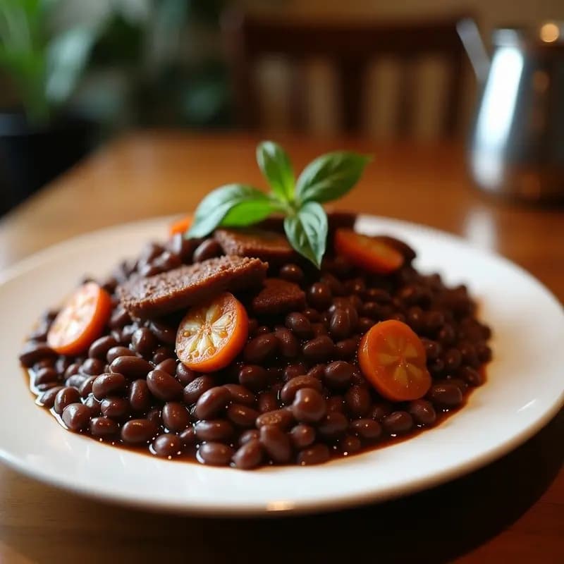 Feijoada Brasileña de Frijoles Negros y Cerdo: Sopa Espesa y Nutritiva