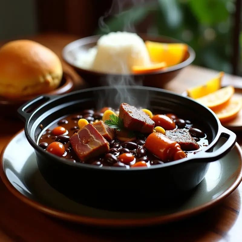 Feijoada de Frijoles Negros y Costilla de Cerdo: Estofado Brasileño Tradicional