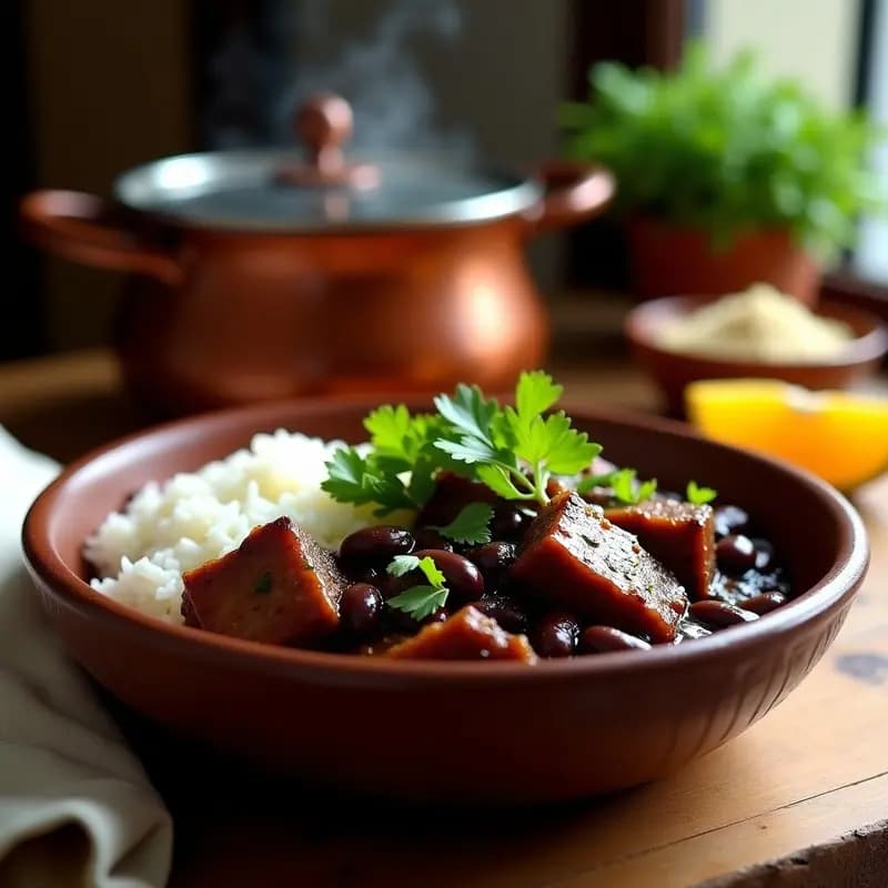 Feijoada Brasileña de Frijoles Negros con Costillas: Receta en Olla Express Reconfortante