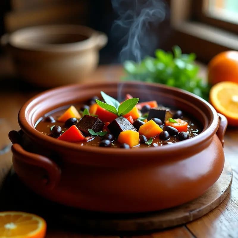 Feijoada Brasileña de Frijoles Negros y Verduras: Estofado Vegano y Reconfortante