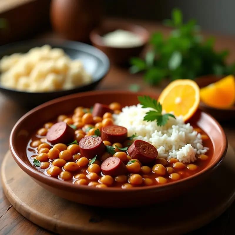 Feijoada de Garbanzos y Chorizo Vegetal: Receta Brasileña Vegana en Olla Lenta