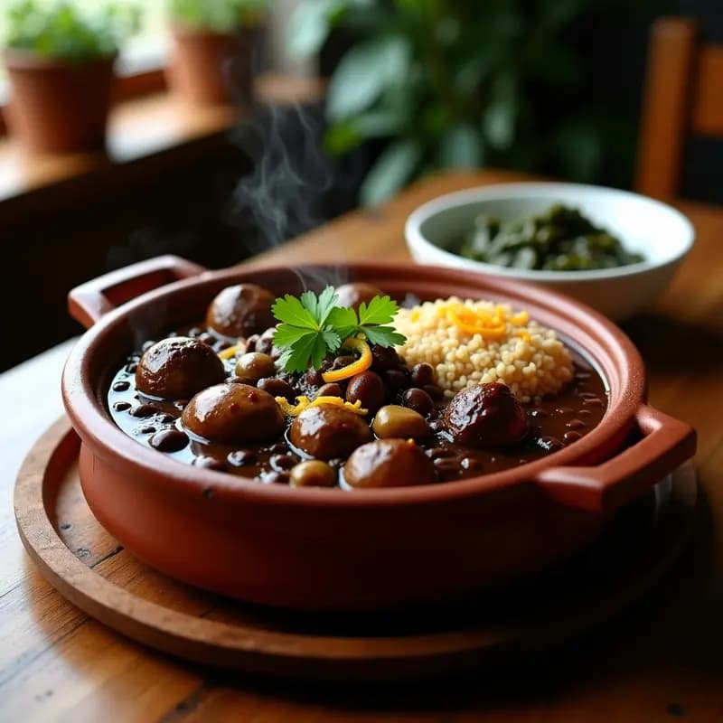 Feijoada de Hongos Portobello: Estofado Brasileño Vegano y Reconfortante