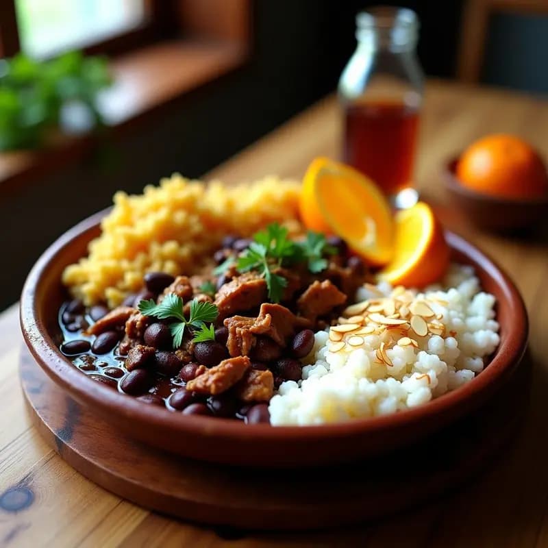 Feijoada Brasileña con Jackfruit y Farofa de Harina de Yuca: Receta Vegana de Plato Nacional