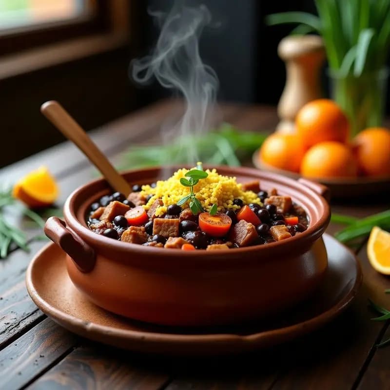 Feijoada Brasileña con Jackfruit y Farofa de Casava: Receta Vegana de Fiesta en una Olla