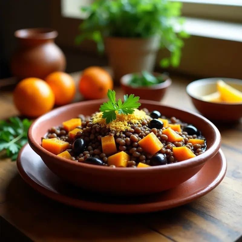 Feijoada de Lentejas y Calabaza: Receta Brasilera Vegana y Contundente en Olla Lenta