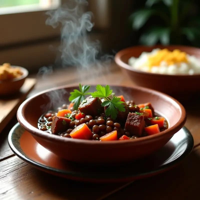 Feijoada de Lentejas y Seitan: Versión Vegana del Clásico Brasileño en Olla Lenta