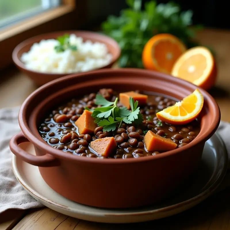 Feijoada de Lentejas y Seitán: Estofado Brasileño Vegano y Alto en Hierro