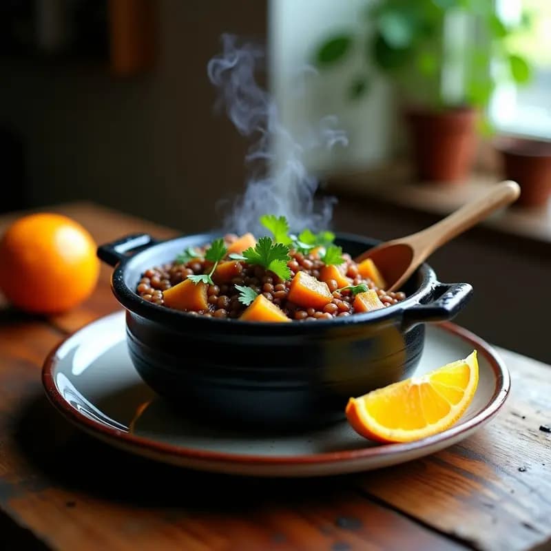 Feijoada Brasilera con Lentejas y Tupinambo: Receta Vegana de Black Pot en Olla