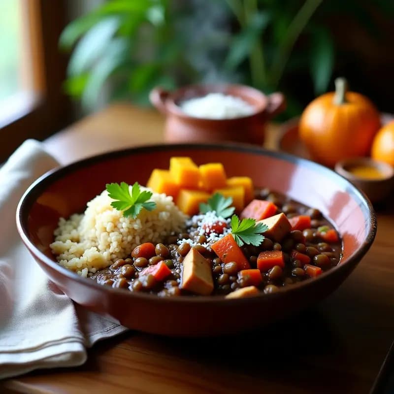 Feijoada Brasileña de Lentejas y Verduras: Versión Vegana del Plato Nacional