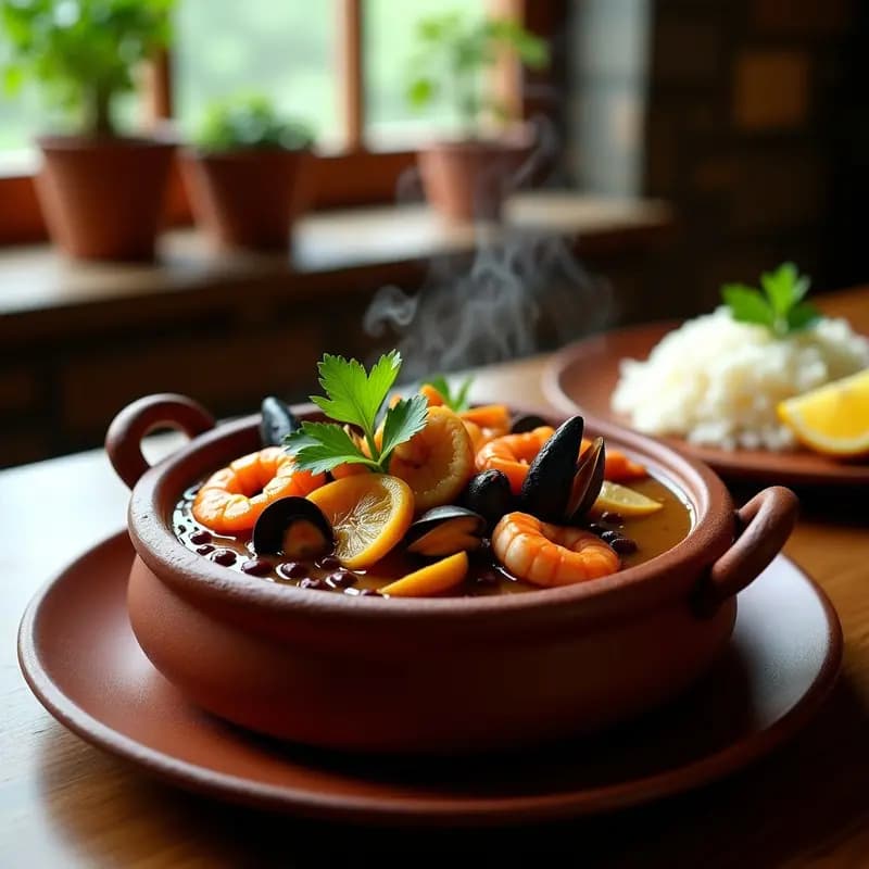 Feijoada de Mariscos: Receta Brasileña con Frijoles Negros y Caldo de Pescado
