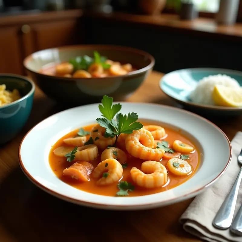 Feijoda de Mariscos al Coco: Receta Brasilera Fusion con Toque Tropical