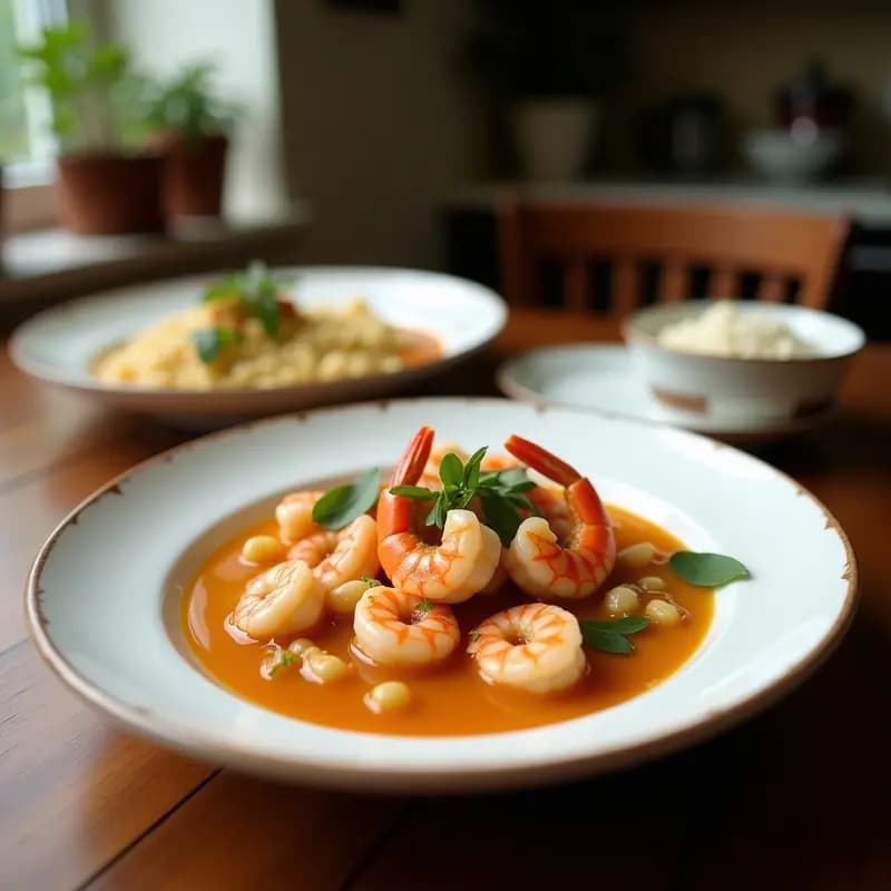 Feijoda de Mariscos: Receta Brasileña con Langostinos y Caldo de Coco en Olla Lenta