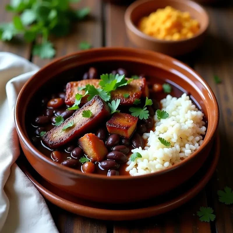 Feijoada Brasilera con Poroto Negro y costillas de Seitan: Receta Vegana en Olla Lenta
