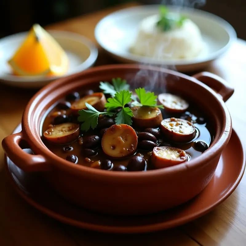 Feijoada Brasileña con Setas Portobello: Estofado Vegano y Alto en Hierro