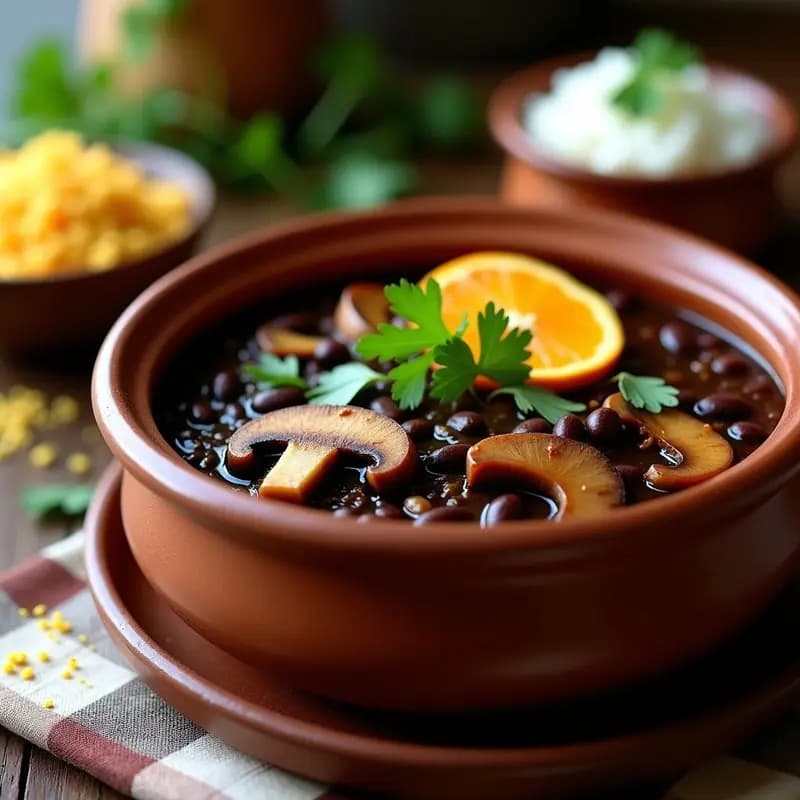 Feijoada Brasilera con Champiñones: Receta Vegana de la Sopa Nacional de Brasil