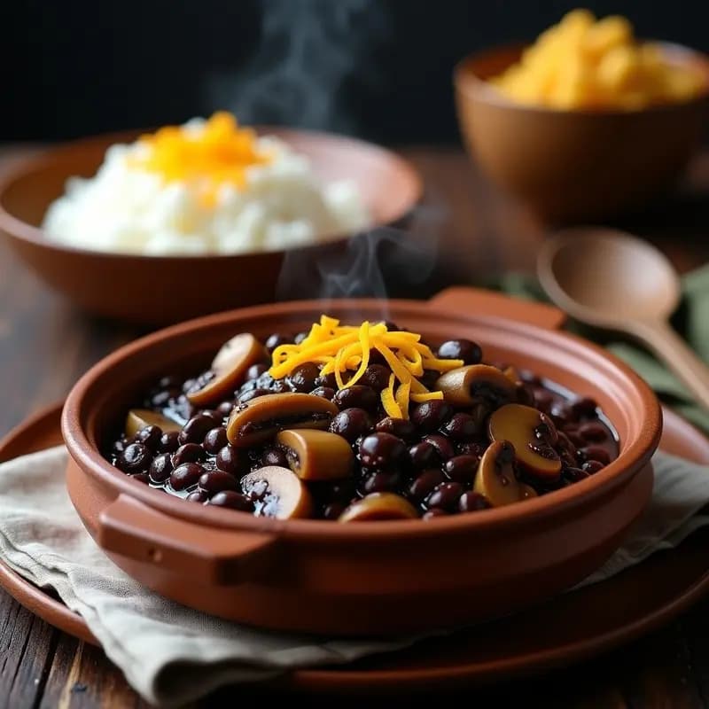 Feijoada Brasilera con Champiñones: Receta Vegana de Estofado Negro sin Carne