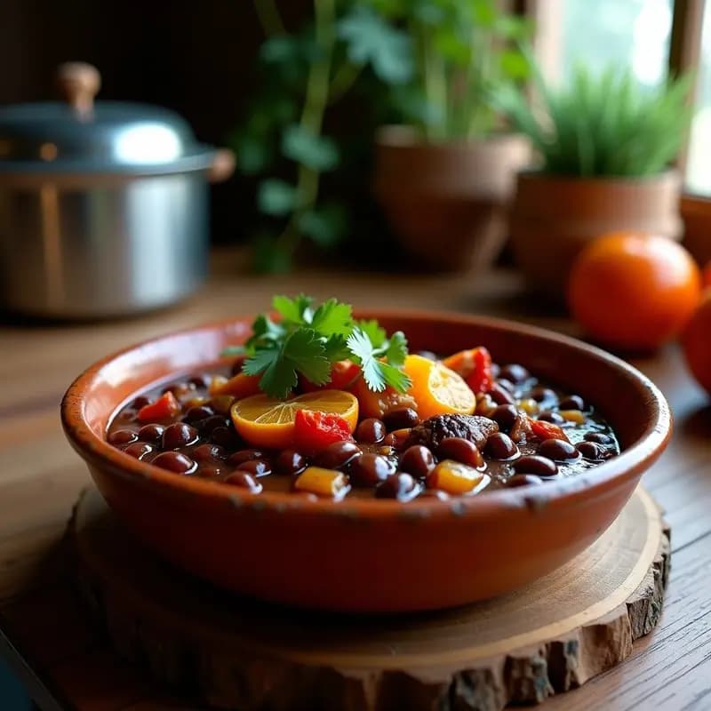 Feijoada Brasileña de Frijoes Negros y Chorizo Vegano: Receta en Olla Exprés
