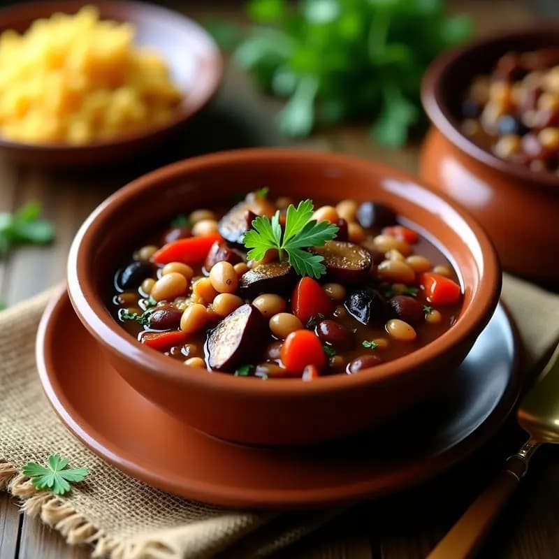 Feijoada Brasilera con Frijoles Pintos y Vegetales Ahumados: Versión Vegana