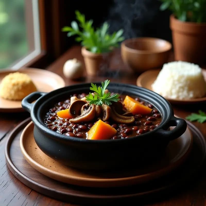 Feijoada Brasilera Vegana con Hongos Shitake: Receta Contundente Sin Carne