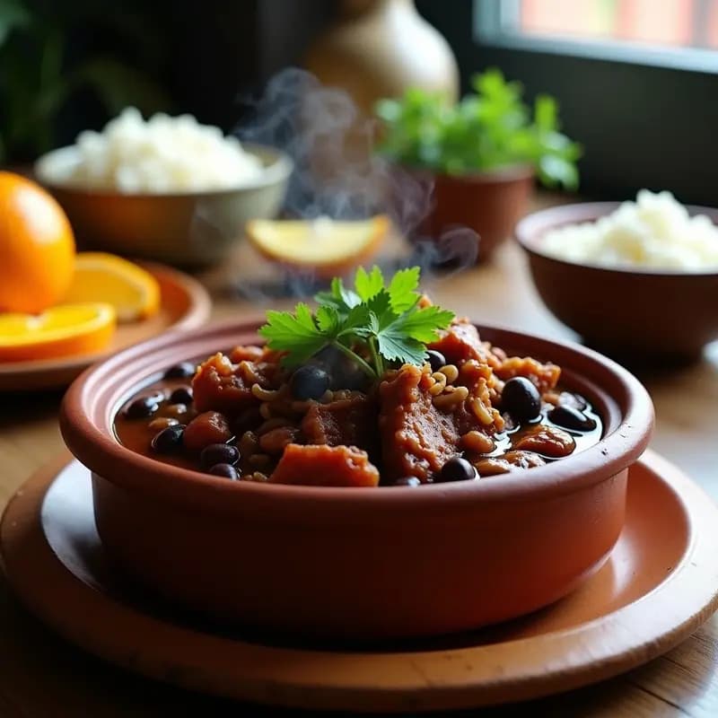 Feijoada Vegana con Jackfruit y Frijoles Negros: Estofado Brasileño Sin Carne