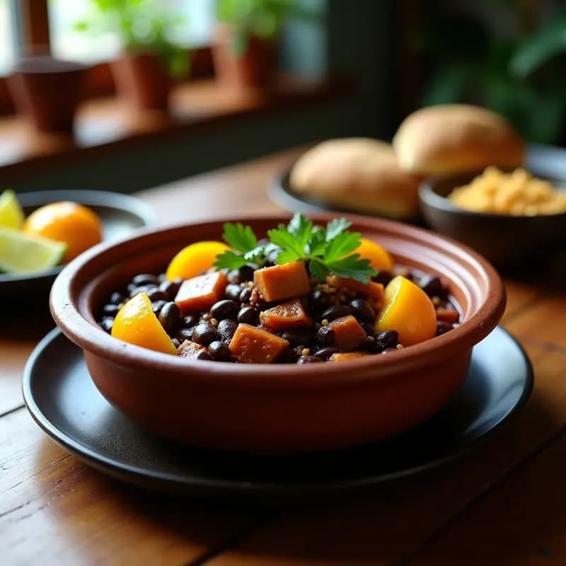 Feijoada Brasileña Vegana con Seitan y Naranjas: Versión Sin Carne y Alta en Hierro