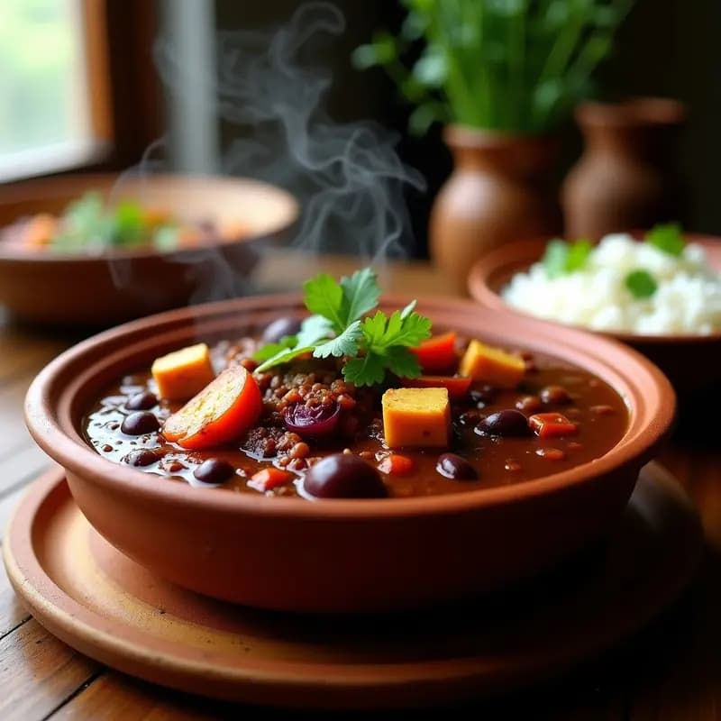 Feijoada Vegetariana con Frijol Mulato y Tofu Ahumado: Receta Brasileña Vegana para Economía Familiar