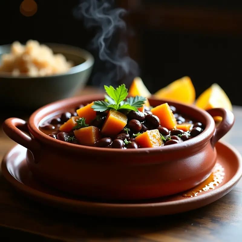 Feijoada Vegetariana: Estofado Brasileiro con Frijoles Negros y Tofu Ahumado