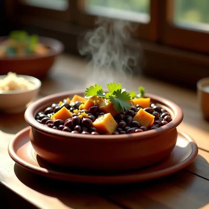 Feijoadinha Brasileña Vegana: Estofado de Frijoles Negros con Tofu Ahumado