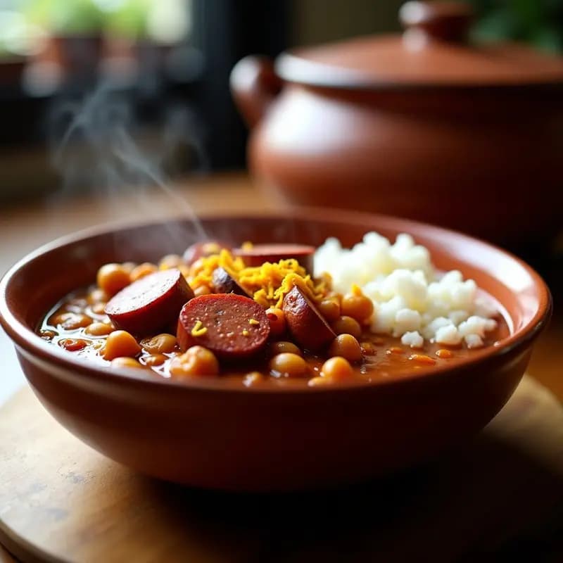 Feijoadinha de Garbanzos y Chorizo Vegano: Estofado Brasilero en Olla Express