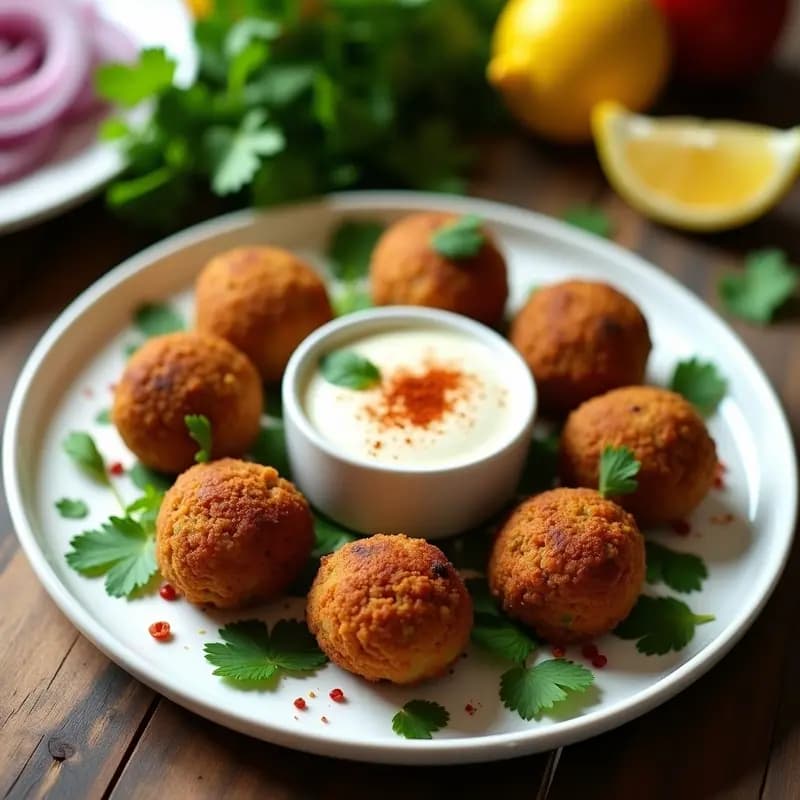 Felafel de Garbanzos Negros y Cilantro: Receta de Oriente Medio en Airfryer con Salsa de Yogur