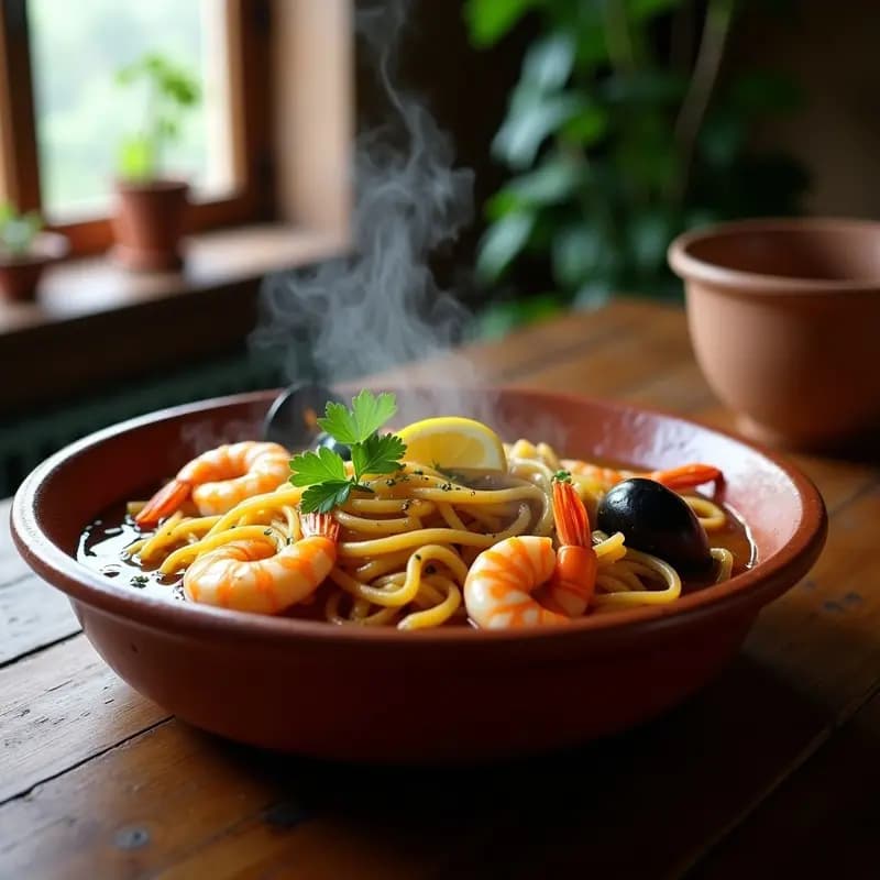 FIDEOS con Marisco y Ñoras: Receta Catalana de Pescado con Toque Ahumado
