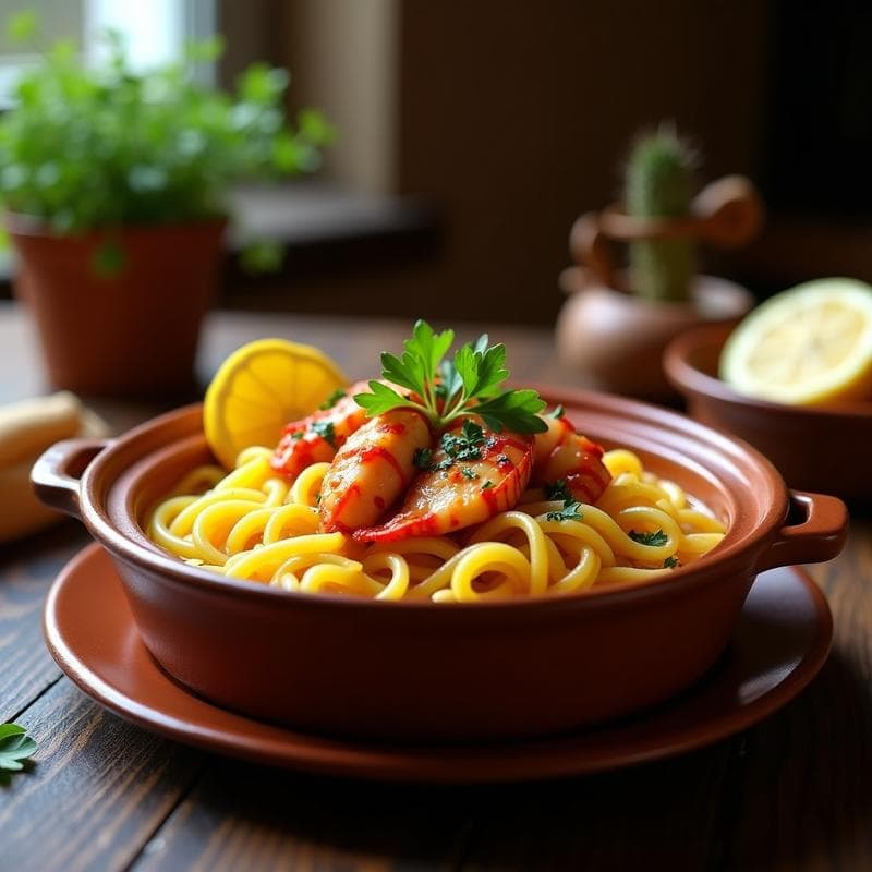 Fideuá de Bogavante y Azafrán: Receta Española de Lujo en Olla Lenta