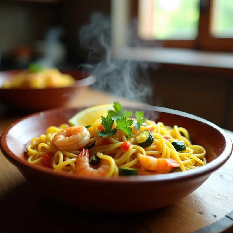 Fideuá de Calabacín y Gambas: Receta Española en Olla Rápida y Sin Lactosa