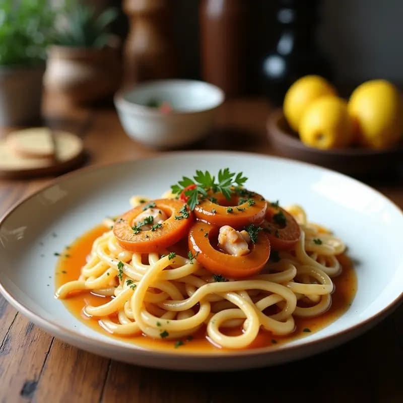 Fideuá de calamares y ñoras: Arroz de mariste en paellera