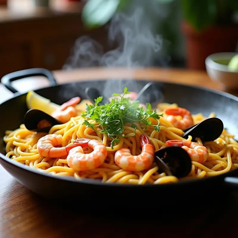 Fideuá de mariscos y algas: Receta costera con toque de iodo y umami