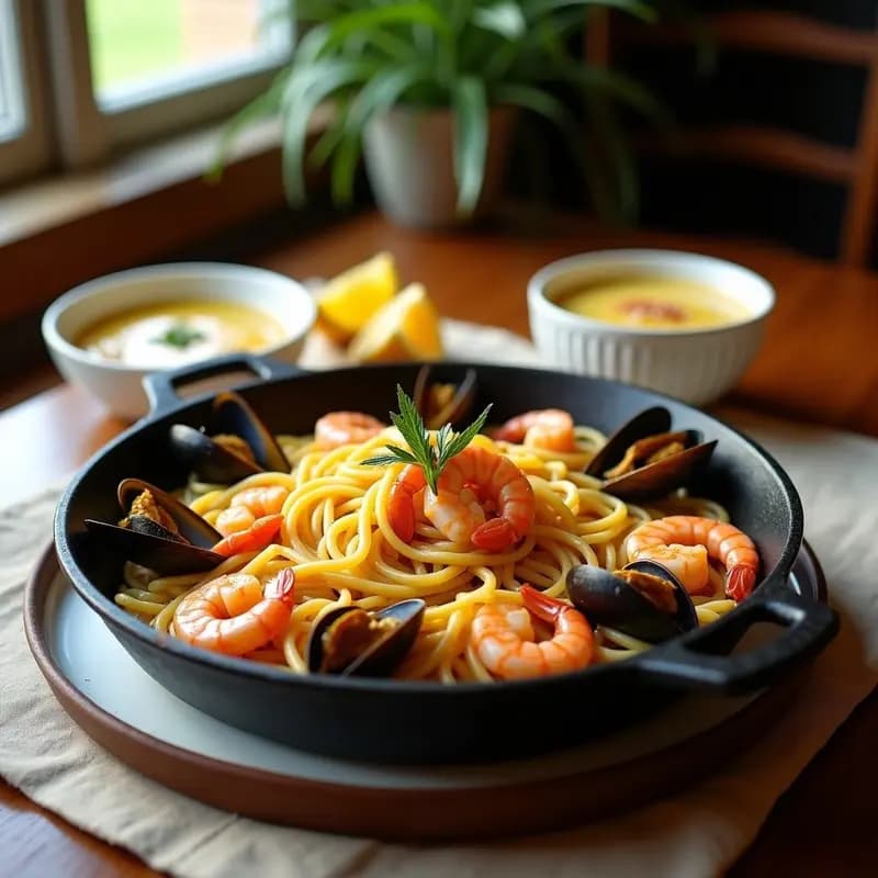 Fideuá de Mariscos con Alioli Casero: Receta de la Costa Brava en una Solo Sartén