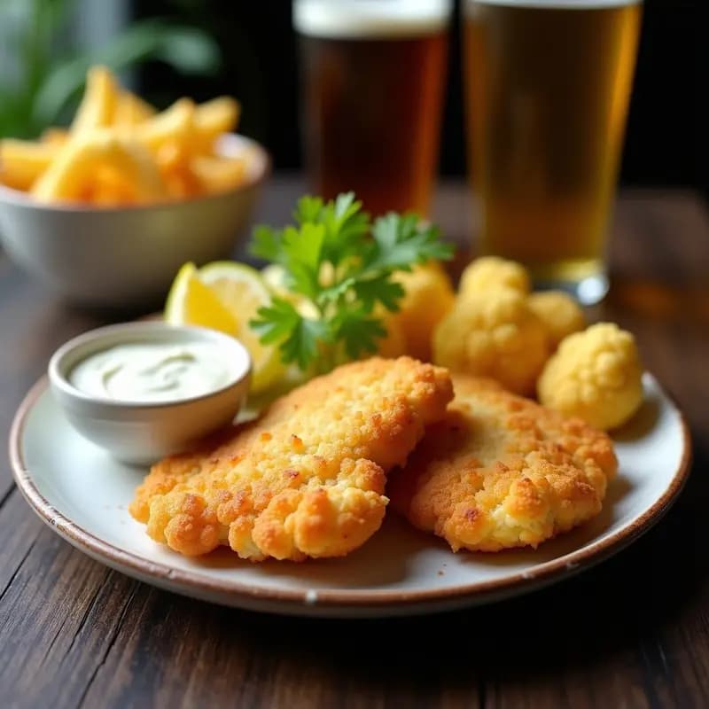 Fish and Chips de Coliflor: Receta Británica Vegana y Keto en Airfryer