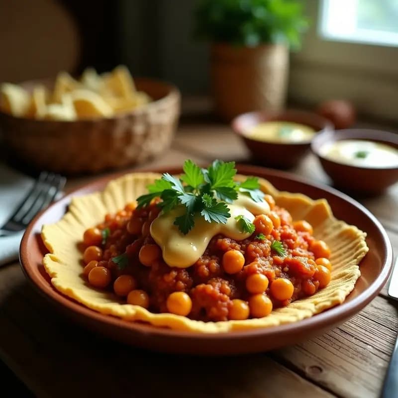 Fitfiti de Injera con Berbere y Garbanzos: Receta Etiopía Vegana y Sin Horno