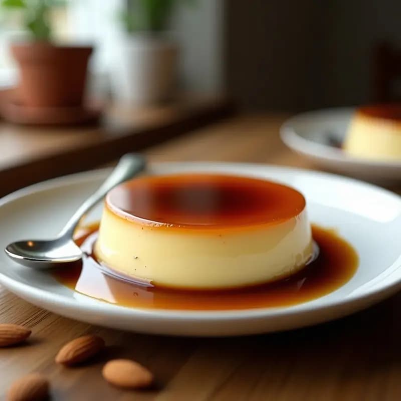Flan de Almendra con Sirope de Café: Postre Cremoso y Sin Lactosa en Olla Rápida