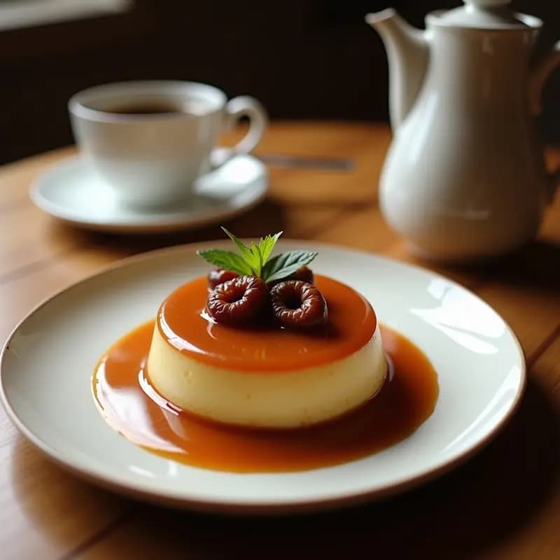 Flan de Café y Coco con Caramelo de Dátil: Postre Colombiano Sin Lactosa