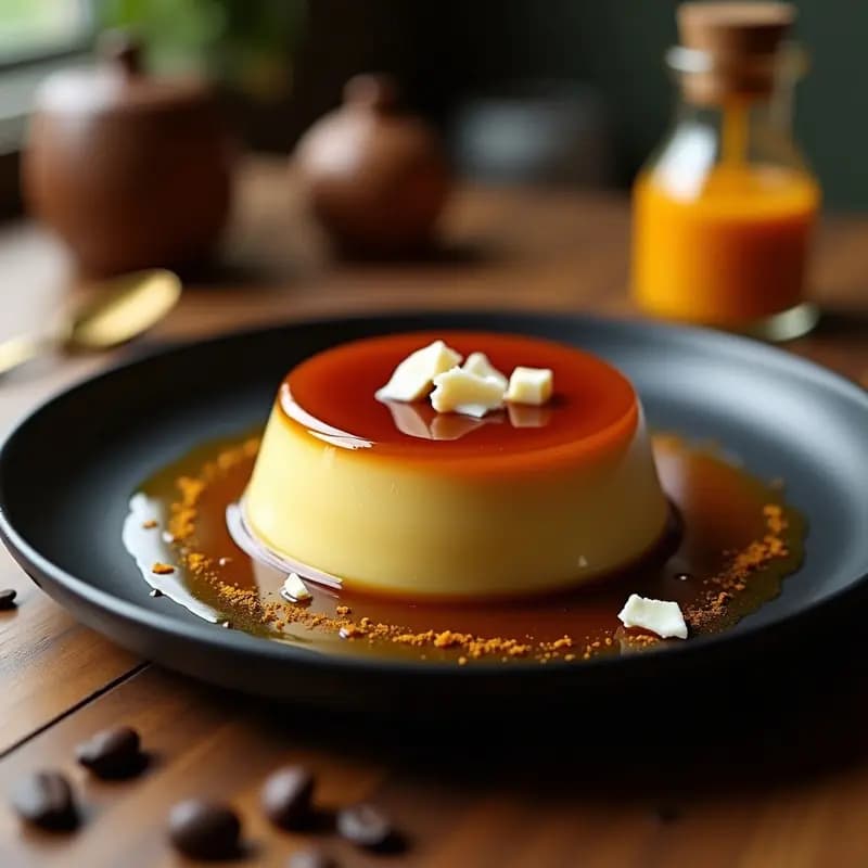 Flan de Café y Cúrcuma: Postre Francés con Toque Antiinflamatorio Sin Azúcar