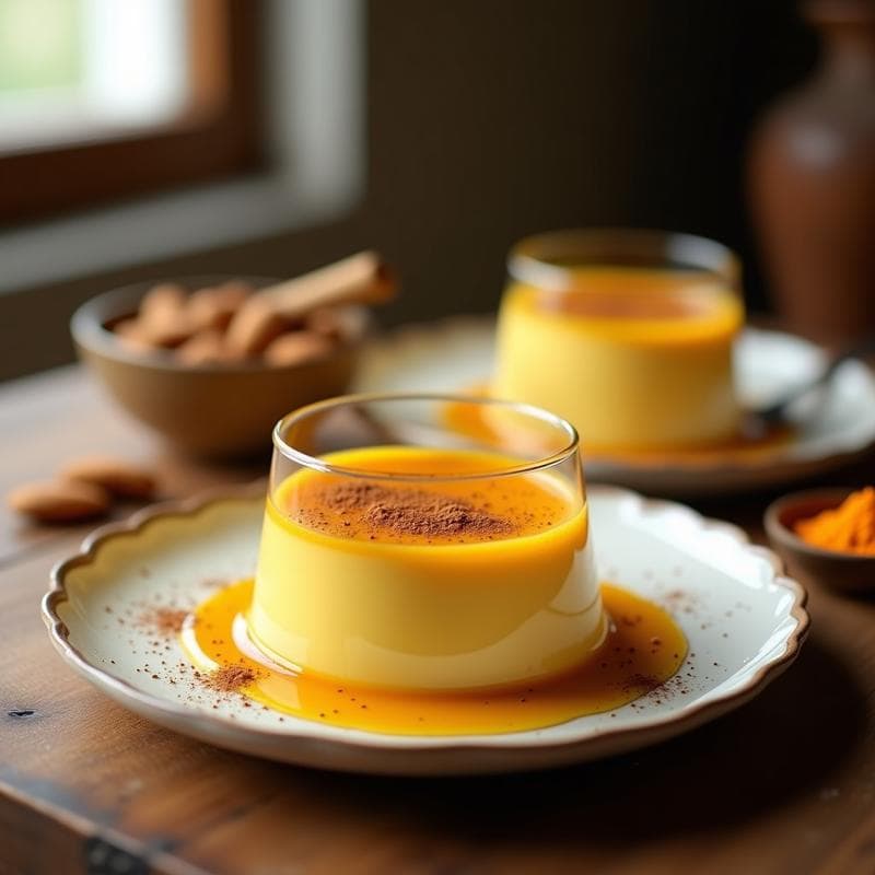 Flan de Chía y Cúrcuma con Leche de Almendras: Postre Vegano Sin Horno y Sin Azúcar