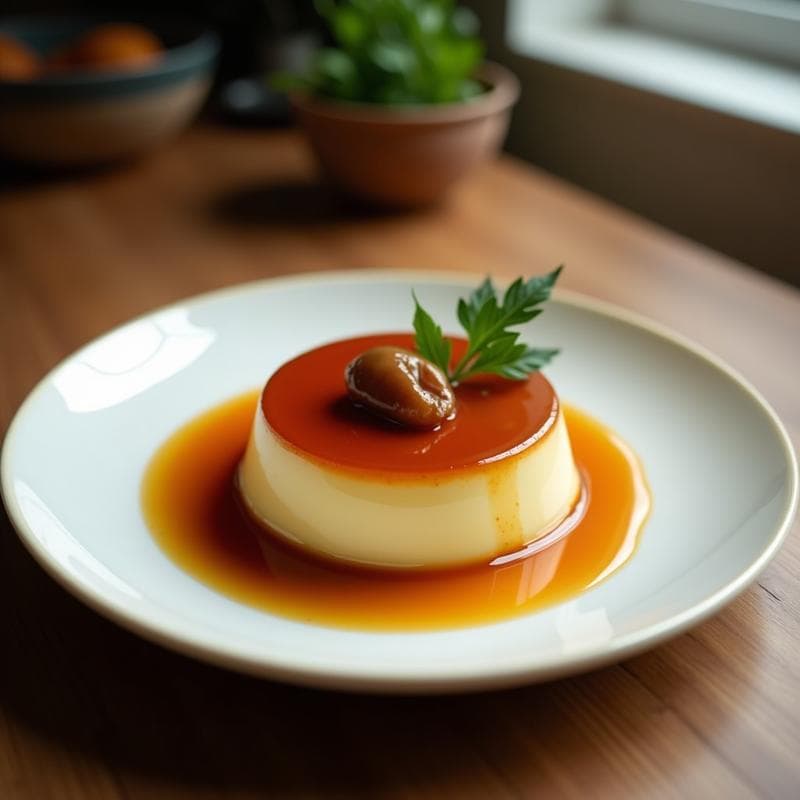Flan de Coco y Chía con Caramelo de Dátil: Postre Vegano Sin Lácteos en Olla Exprés
