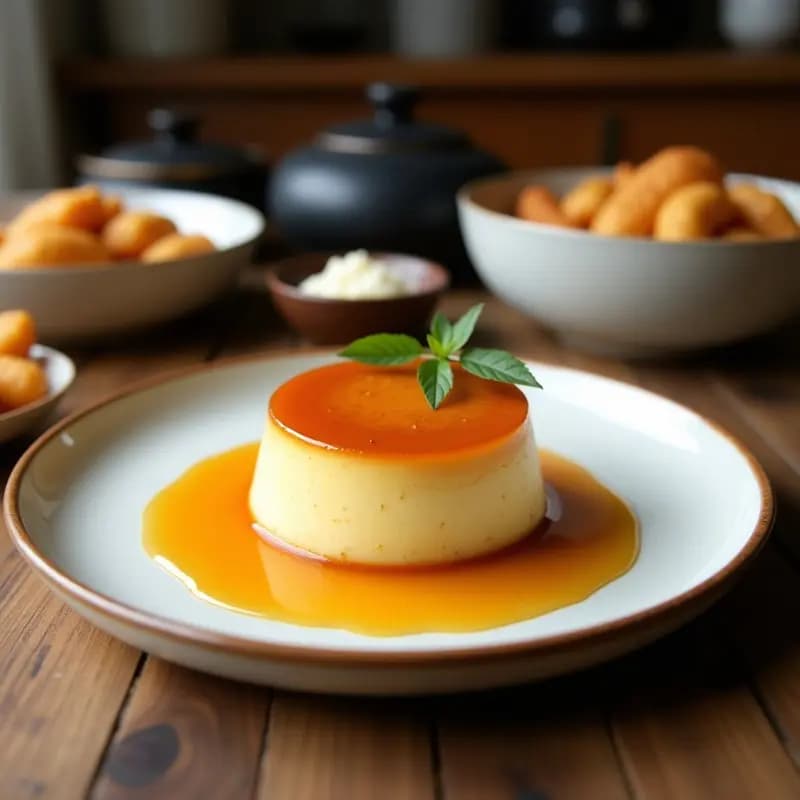 Flan de Coco y Chía con Caramelo de Tamarindo: Postre Mexicano Sin Horno