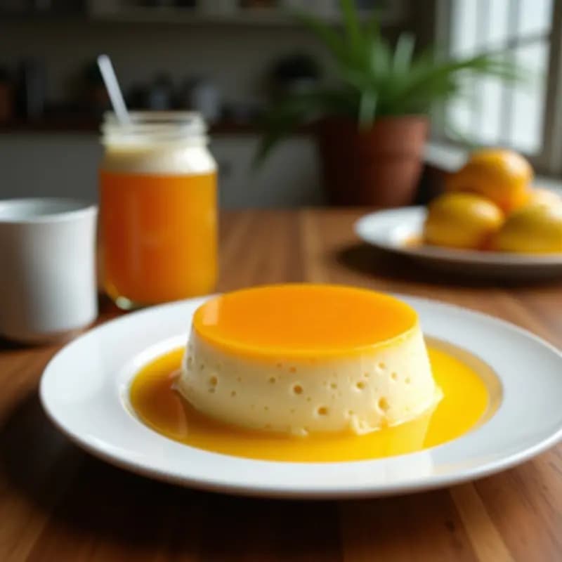 Flan de Coco y Mango: Postre Filipino Cremoso sin Azúcar y Sin Horno