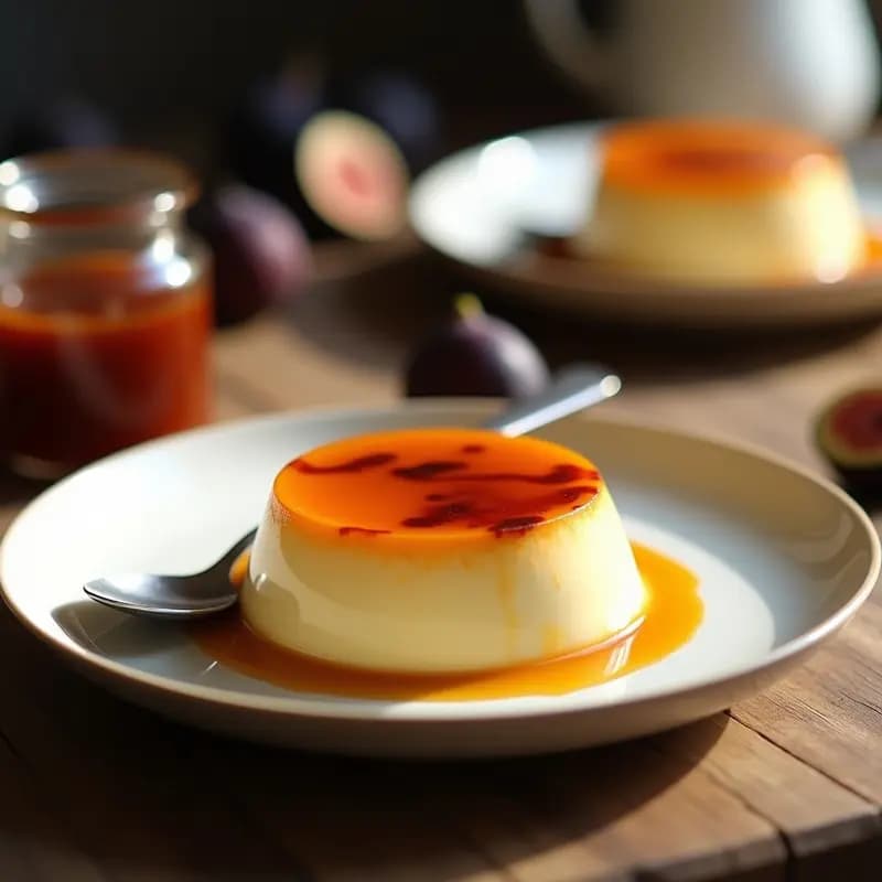 Flan de Queso y Mermelada de Higo: Postre sin Horno con Solo 3 Ingredientes