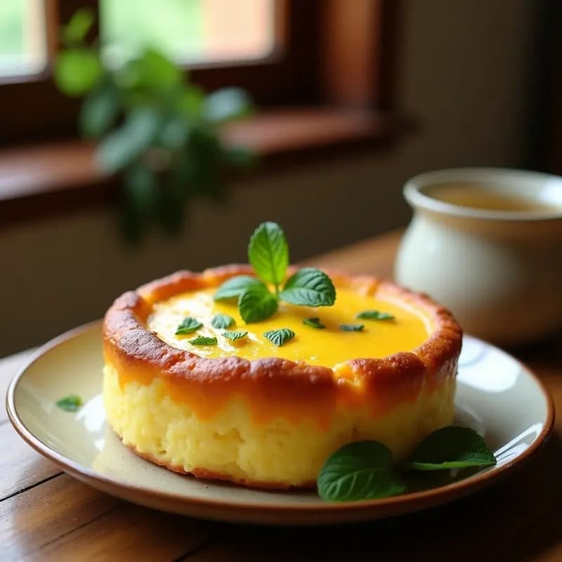 Flao de Ibiza: Postre de Queso Fresco, Hierbabuena y Huevo en Molde