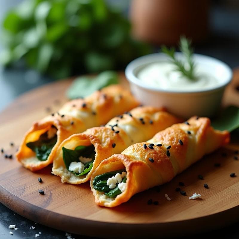 Flautas de Pollo y Espinacas con Queso de Cabra: Receta Francesa en Airfryer Sin Freír
