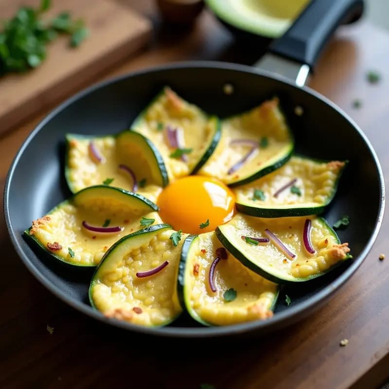 Flores de Bach de la huerta: Tortilla de calabacín en forma de flor para impresionar