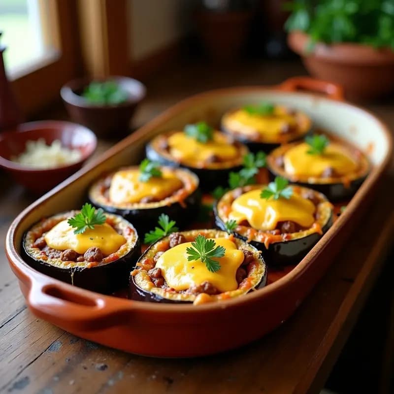 Flores de Berenjena Rellenas de Carne Picada: Tapa Andaluza Original y Sabrosa